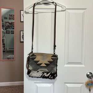 Myra Bag Boho/Faux Hair Crossbody/Wristlet